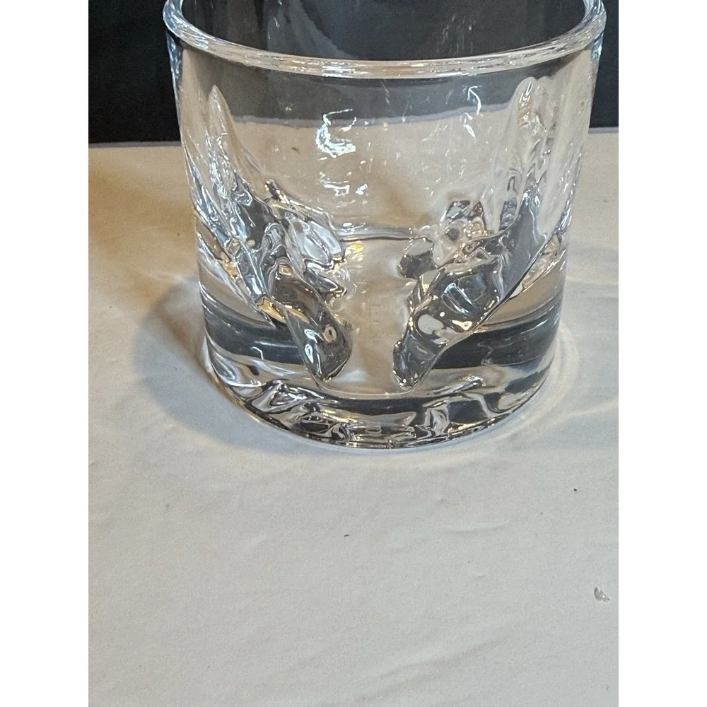 Vintage Litton Iceberg Rocks Glass Old Fashioned Whiskey Tumbler 3.25